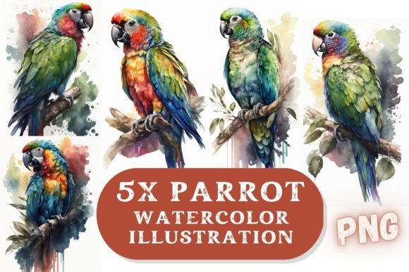 Bring the Tropics to Your Design Projects with Watercolor Parrot Art