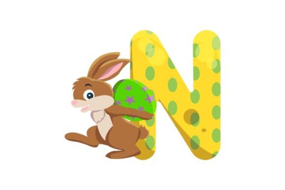 Charming Easter Egg Alphabet N Illustrations for Designers