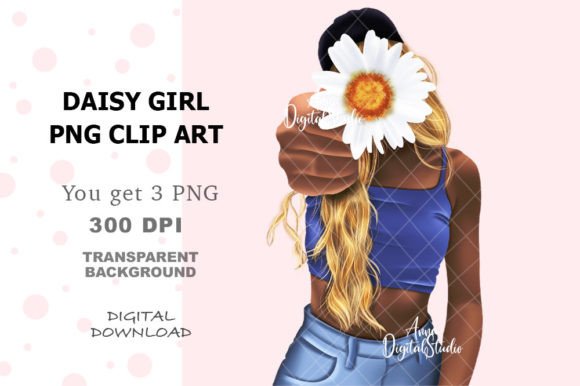 Daisy Girl Illustrations PNG Clip Art: A Creative Toolkit