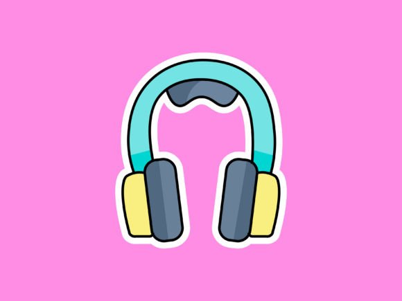 Discotheque Headphone Illustrations: Vibrant Design Assets