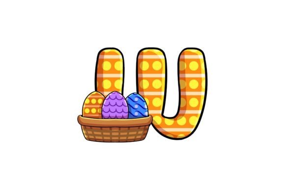 Easter Egg Alphabet W Illustrations: A Festive Design Asset
