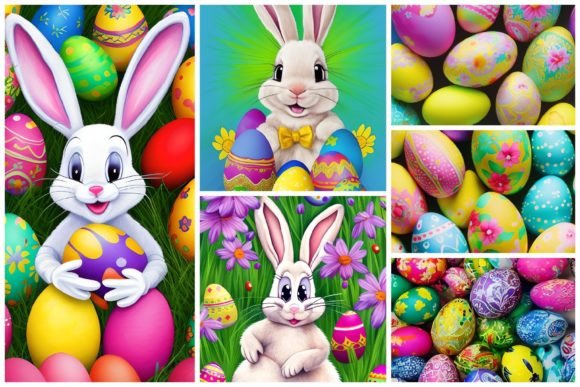Fresh Easter Rabbit and Eggs Illustrations for Your Projects