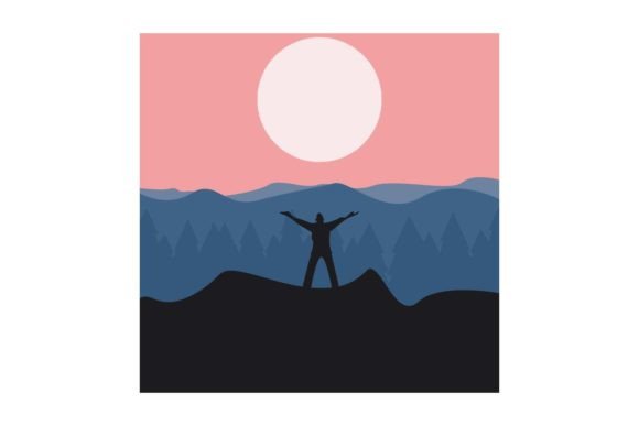 Illustrations View Man Hill: A Dynamic Digital Asset
