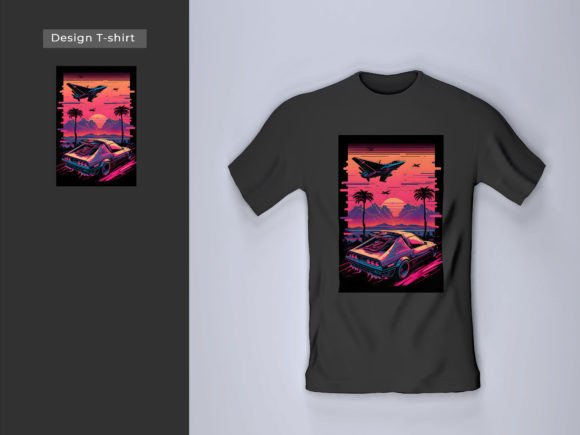 Mastering the Cosmic Aesthetic with Space Retro Wave Design Illustrations