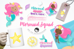 Mermaid Squad Graphics and Illustrations: Festive Design Magic