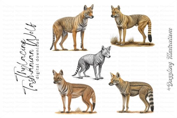 Timeless Design with Thylacine Tasmanian Tiger Illustrations