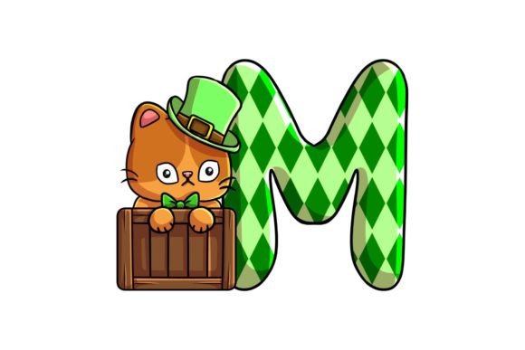 Unleashing Whimsy: The St Patrick Cat Alphabet M Illustrations